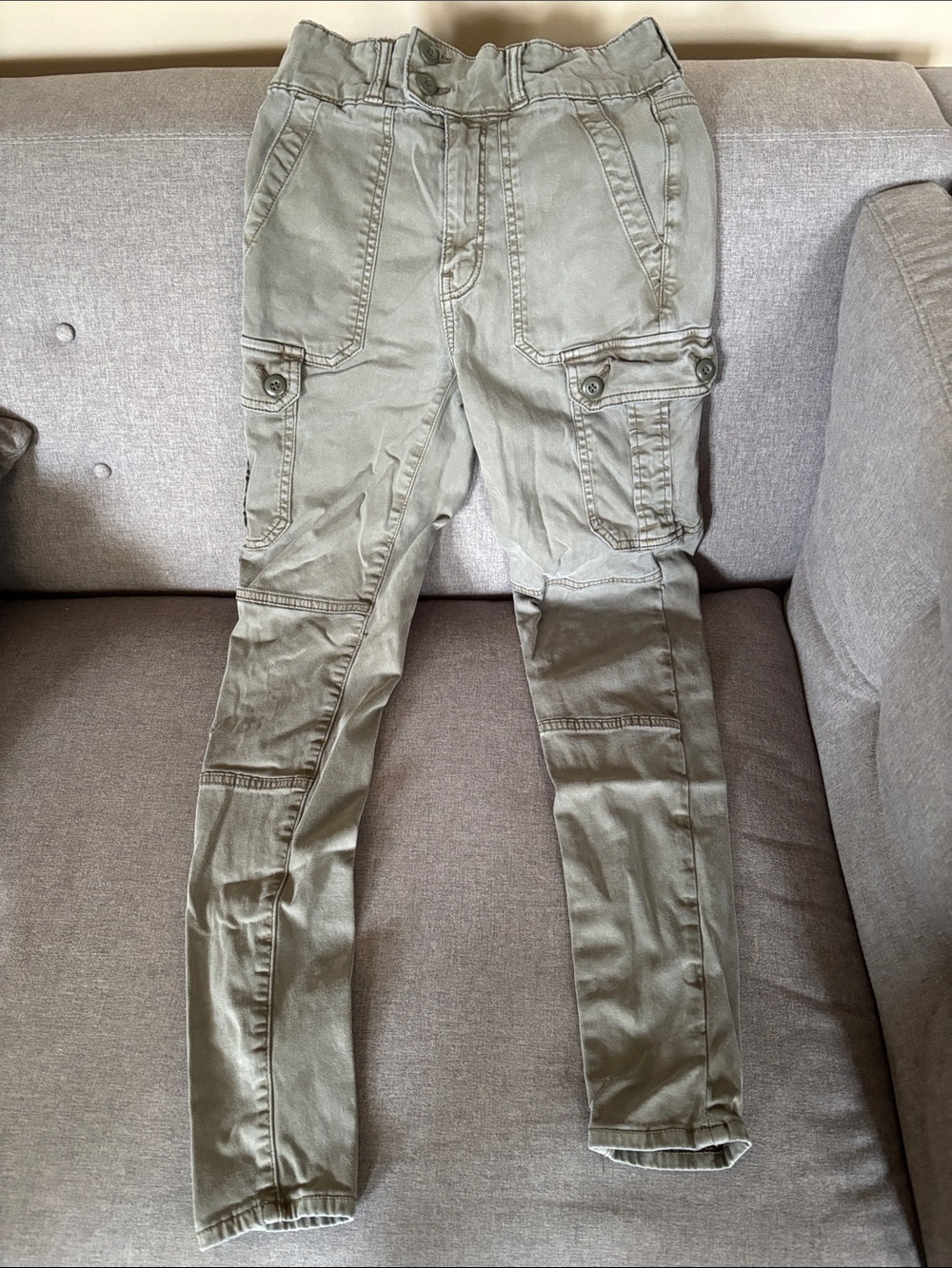 American Eagle Outfitters Pants Women's Size 2 Army Green Cargo Super Stretch